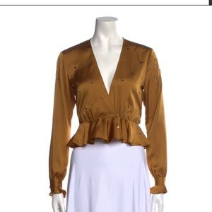 For Love & Lemons gold yellow top